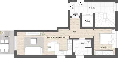 Foto - Wohnung zum Mieten in Bad Vilbel 1.080,00 € 52 m²