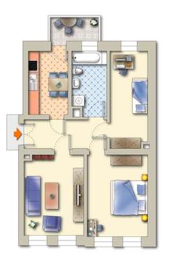 Foto - Wohnung zum Kaufen in Leipzig 219.000,00 € 74.3 m²