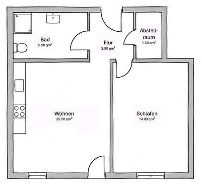 Foto - Wohnung zum Mieten in Durlach 700,00 € 50 m²