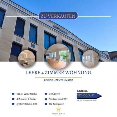 Foto - Wohnung zum Kaufen in Leipzig Leipzig Zentrum-Ost 525.000,00 € 116.28 m²
