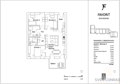 Foto - Wohnung zum Mieten in Kirn 1.231,00 € 107 m²