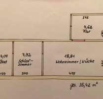 Wohnung zum Mieten in Frankfurt am Main 550,00 € 35.5 m²