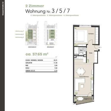Foto - Wohnung zum Kaufen in Köln 399.900,00 € 57.71 m²