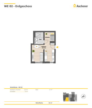 Foto - Wohnung zum Kaufen in Ehrenfeld 259.900,00 € 34 m²