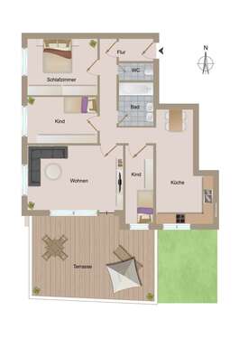 Foto - Wohnung zum Kaufen in Allmersbach im Tal 339.000,00 € 100 m²