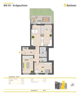 Foto - Wohnung zum Kaufen in Ehrenfeld 656.900,00 € 88 m²