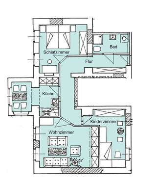 Foto - Wohnung zum Mieten in Culitzsch 375,00 € 68.77 m²