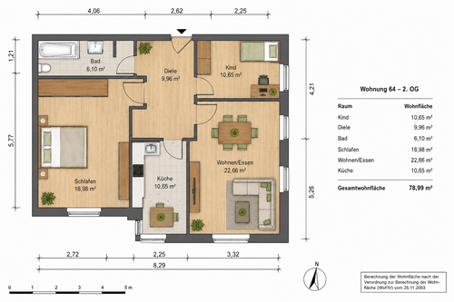 Foto - Wohnung zum Mieten in Essen 1.026,00 € 78.99 m²