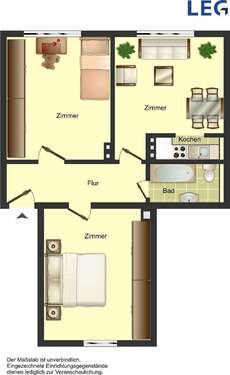 Foto - Wohnung zum Mieten in Solingen 599,00 € 54 m²