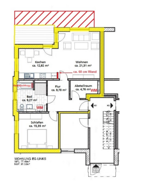 Foto - Wohnung zum Mieten in Schwerin 749,00 € 77.68 m²