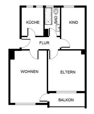 Foto - Wohnung zum Mieten in Gelsenkirchen 439,00 € 63.86 m²