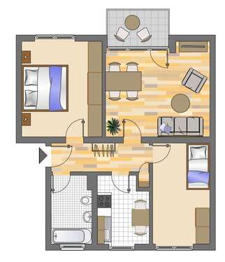 Foto - Wohnung zum Mieten in Gelsenkirchen 421,00 € 60 m²