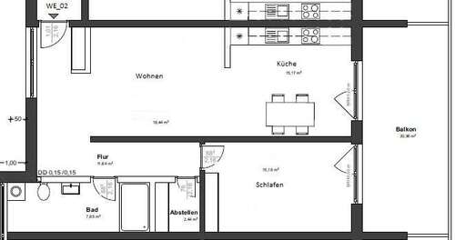Foto - Wohnung zum Mieten in Linden 957,00 € 76.61 m²
