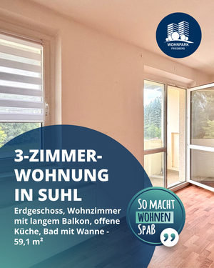 Foto - Wohnung zum Mieten in Suhl 335,00 € 59.1 m²