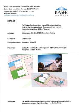 Foto - Haus zum Kaufen in München Aubing 780.000,00 € 120 m²