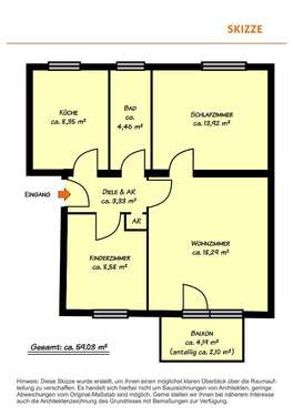 Foto - Wohnung zum Kaufen in Düsseldorf 230.000,00 € 59.03 m²
