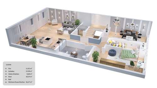 Foto - Wohnung zum Mieten in Erfurt 1.405,00 € 127.75 m²