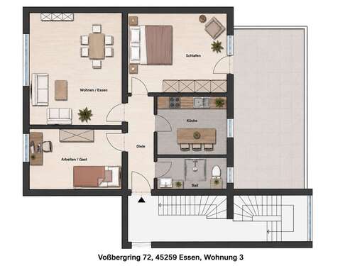 Foto - Wohnung zum Mieten in Essen 1.058,00 € 84 m²