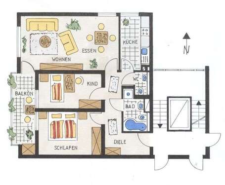 Foto - Wohnung zum Mieten in Pforzheim 715,00 € 82.2 m²
