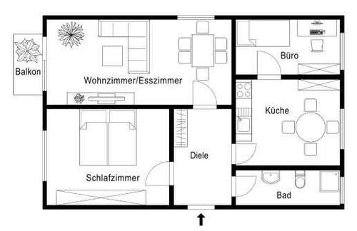 Foto - Wohnung zum Mieten in Solingen 650,00 € 60 m²