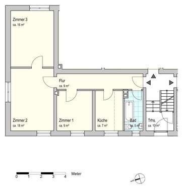 Foto - Wohnung zum Mieten in Oldenburg 470,00 € 62.23 m²