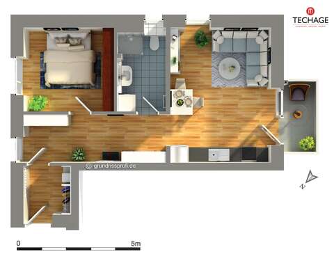 Foto - Wohnung zum Mieten in Kiel 950,00 € 55.38 m²