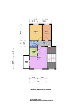 Foto - Wohnung zum Mieten in Neubrandenburg 332,00 € 62.14 m²