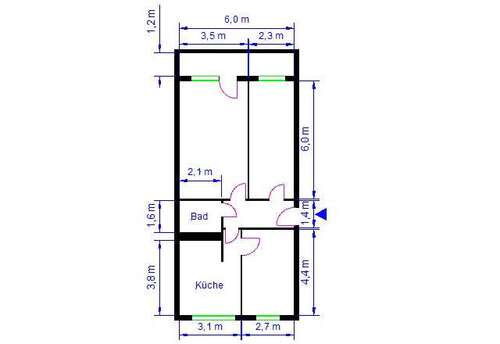 Foto - Wohnung zum Mieten in Magdeburg 458,19 € 70.49 m²