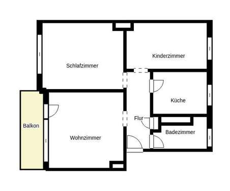 Foto - Wohnung zum Mieten in Dortmund 459,00 € 60 m²