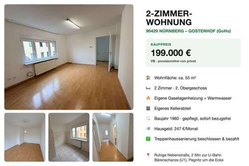 Foto - Wohnung zum Kaufen in Nürnberg 199.000,00 € 55 m²