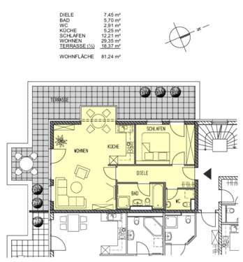 Foto - Wohnung zum Mieten in München 1.947,16 € 81.24 m²