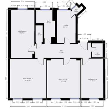 Foto - Wohnung zum Mieten in Freiberg 750,00 € 103 m²