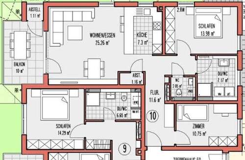 Foto - Wohnung zum Mieten in Backnang 1.355,00 € 83 m²