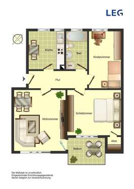 Foto - Wohnung zum Mieten in Bergkamen 499,00 € 67.86 m²