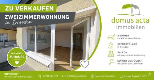 Foto - Wohnung zum Kaufen in Dresden 172.500,00 € 64.05 m²