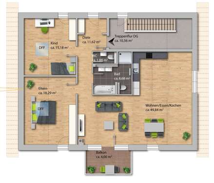 Foto - Wohnung zum Mieten in Dortmund 1.327,03 € 112.46 m²
