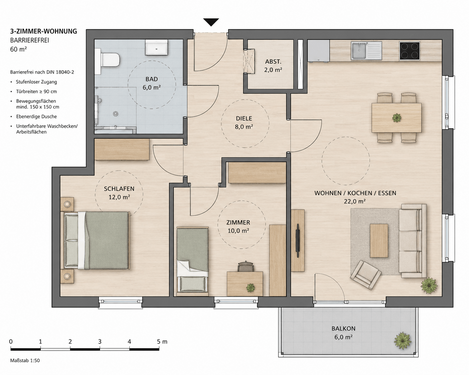 Foto - Wohnung zum Kaufen in Niestetal 270.000,00 € 60 m²