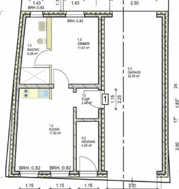 Foto - Wohnung zum Mieten in Greifswald 520,00 € 37.23 m²