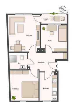 Foto - Wohnung zum Mieten in Bad Brückenau 650,00 € 64.62 m²