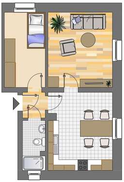 Foto - Wohnung zum Mieten in Dortmund 406,00 € 43.34 m²