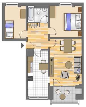Foto - Wohnung zum Mieten in Düsseldorf 779,00 € 67.73 m²
