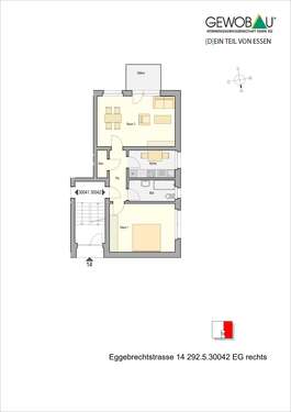 Foto - Wohnung zum Mieten in Essen 380,00 € 56.87 m²
