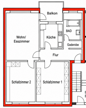 Foto - Wohnung zum Mieten in Marburg 750,00 € 62.07 m²