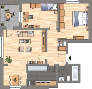 Foto - Wohnung zum Mieten in Wilhelmshaven 489,00 € 73.99 m²