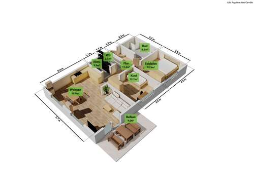 Foto - Wohnung zum Mieten in Meßkirch 1.150,00 € 93 m²
