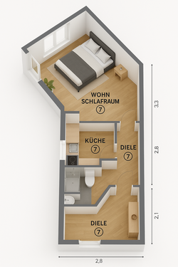 Foto - Wohnung zum Mieten in Köln 690,00 € 35 m²