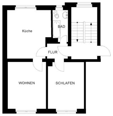 Foto - Wohnung zum Mieten in Wuppertal 537,00 € 51.69 m²