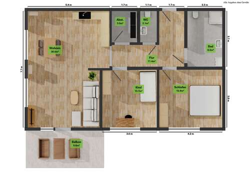 Foto - Wohnung zum Mieten in Meßkirch 1.150,00 € 93 m²