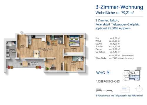 Foto - Wohnung zum Kaufen in Bad Reichenhall 515.000,00 € 79.21 m²