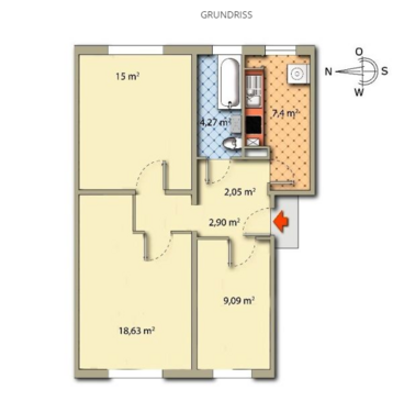 Foto - Wohnung zum Mieten in Berlin 1.690,00 € 70 m²